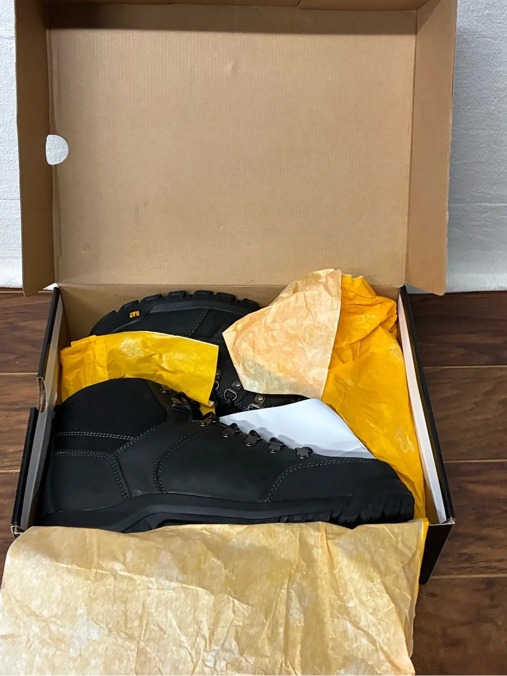 Caterpillar Black Men's Rugged Lace-Up Work Boots Size 12